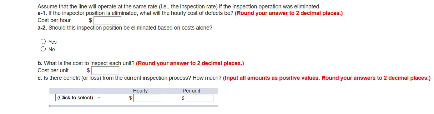 A company currently using an inspection process