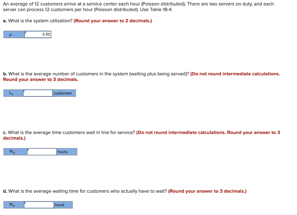 An average of 12 customers arrive at a service