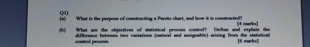 Q1) (a) (b) What is the purpose of constructing a