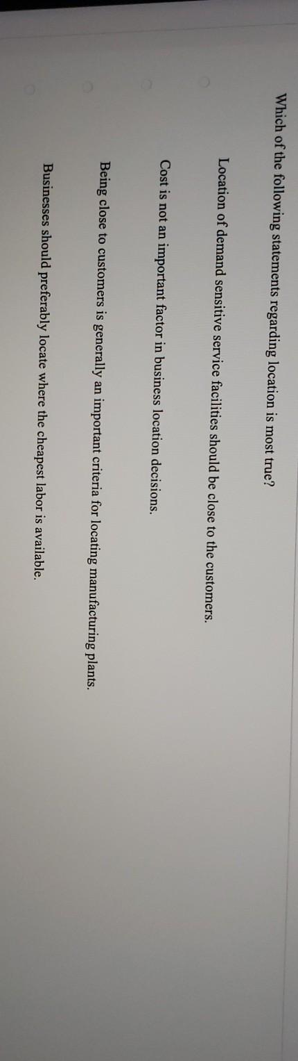 Which of the following statements regarding