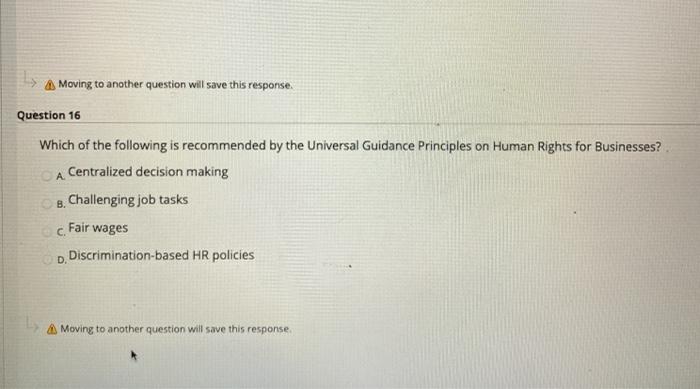 Moving to another question will save this