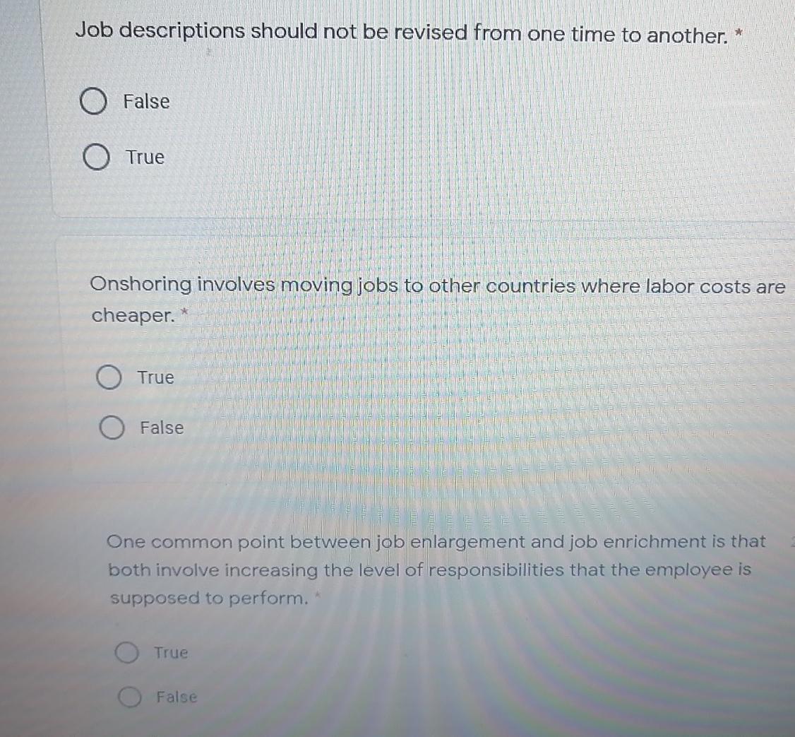 Job descriptions should not be revised from one
