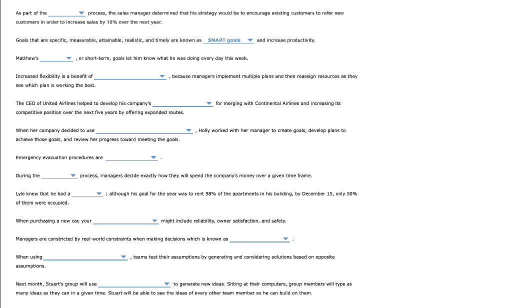 As part of the process, the sales manager