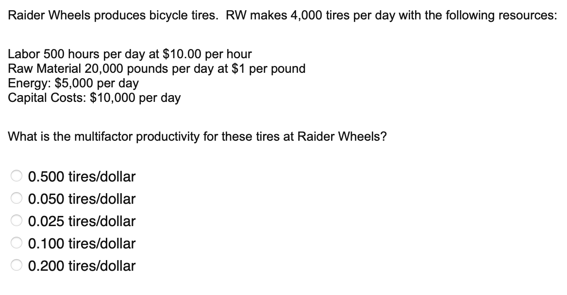Raider Wheels produces bicycle tires. RW makes