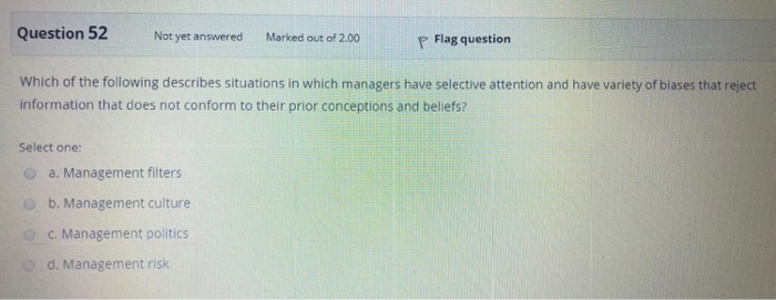 Question 51 Not yet answered Marked out of 2.00 p