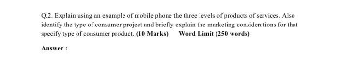 This is a marketing assignment question. need