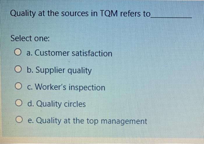 please help me with the right option 211 Quality