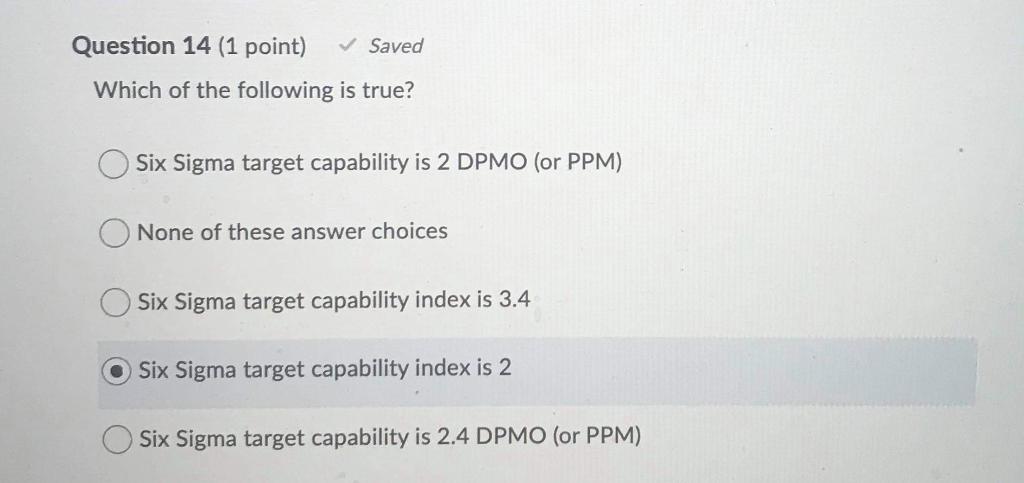Question 14 (1 point) Saved Which of the