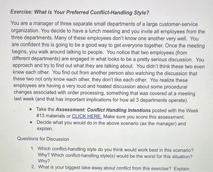 please help! Exercise: What is Your Preferred