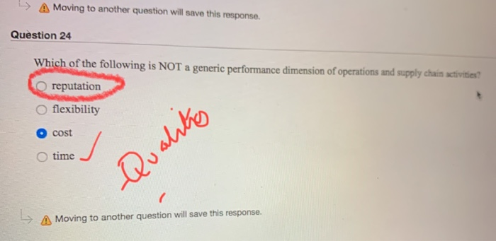 > A Moving to another question will save this