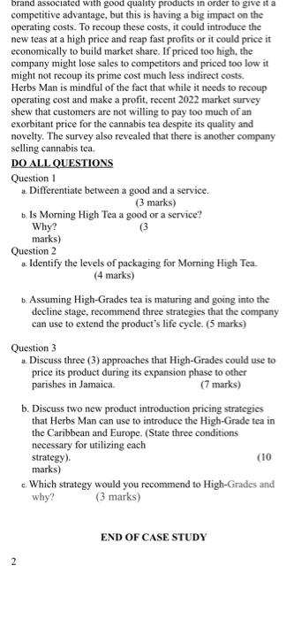 TEST 3 -CASE STUDY HERBS MAN LIMITED TEAS With