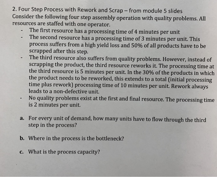 2. Four Step Process with Rework and Scrap - from