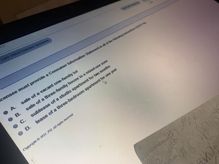 ENDOCTOR SESSION censee must provide a Consumer