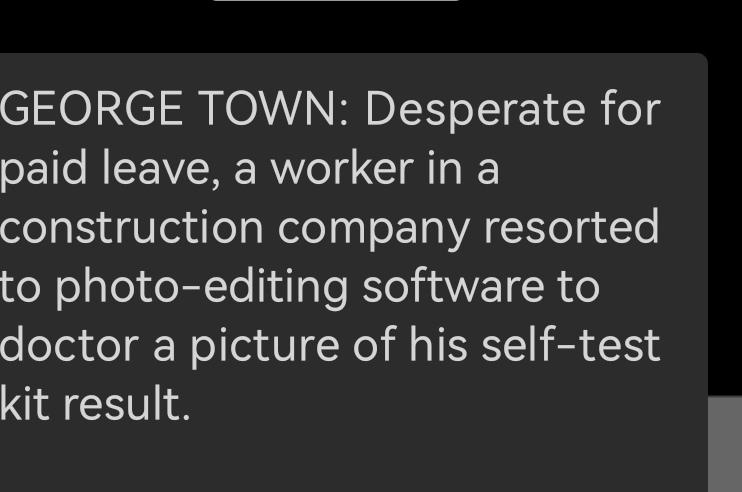 Question Task GEORGE TOWN: Desperate for paid