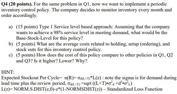 Reference to this question Q4 (20 points). For