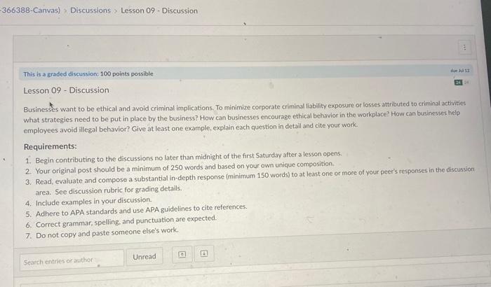 366388-Canvas) Discussions Lesson 09 - Discussion