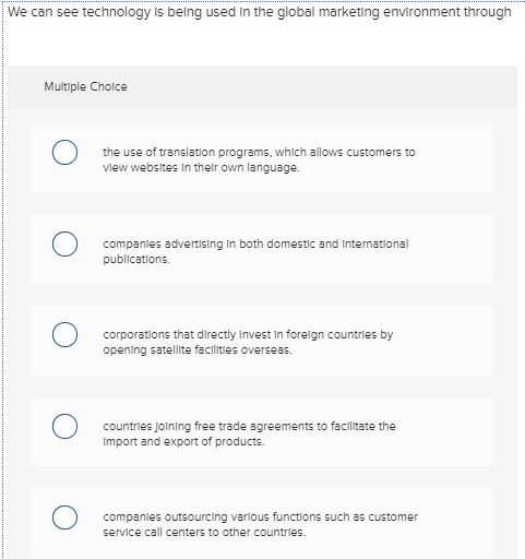 We can see technology is being used in the global