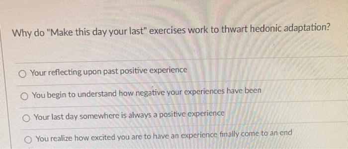 Why do "Make this day your last" exercises work