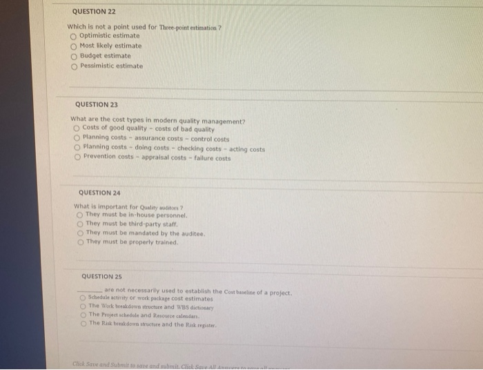 QUESTION 22 Which is not a point used for