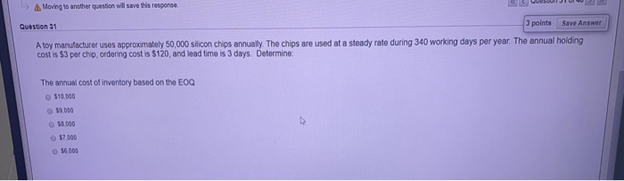 > Moving to another gestion will save this