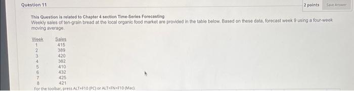 Question 11. 2 points Save Answer This Question