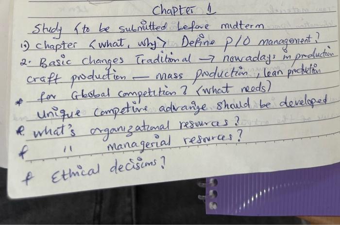 Chapter I Study ito be submitted before midterm