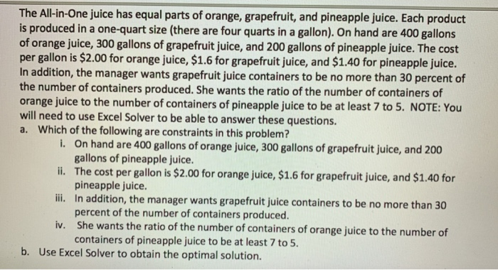 Product 13. Formulate and then solve a linear