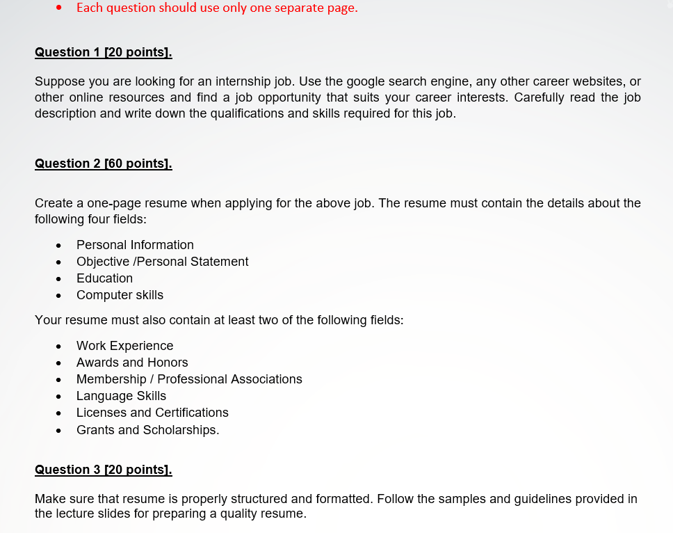 For Computer Engineering Major . Each question