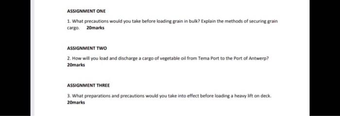 ASSIGNMENT ONE 1. What precautions would you take