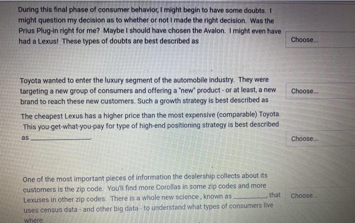 During this final phase of consumer behavior, I