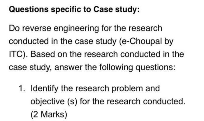 Questions specific to Case study: Do reverse