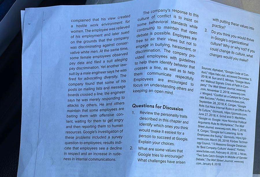 you have to answer these three questions based on