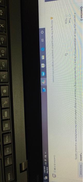 Question 2 1 points Sovenske A person who finds