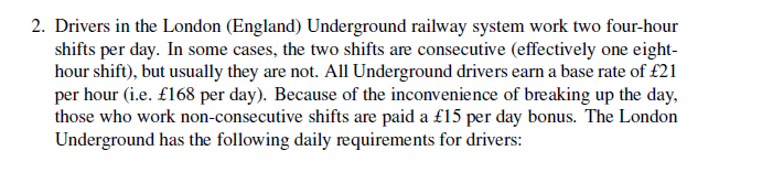 Formulate an algebraic model for the problem. Use