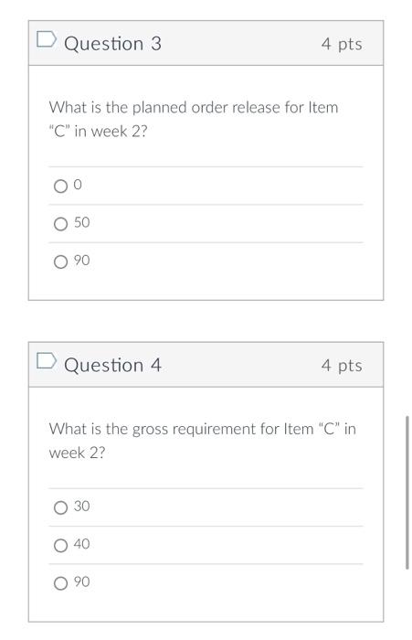 Alyssa wants to develop an MRP. The data from the