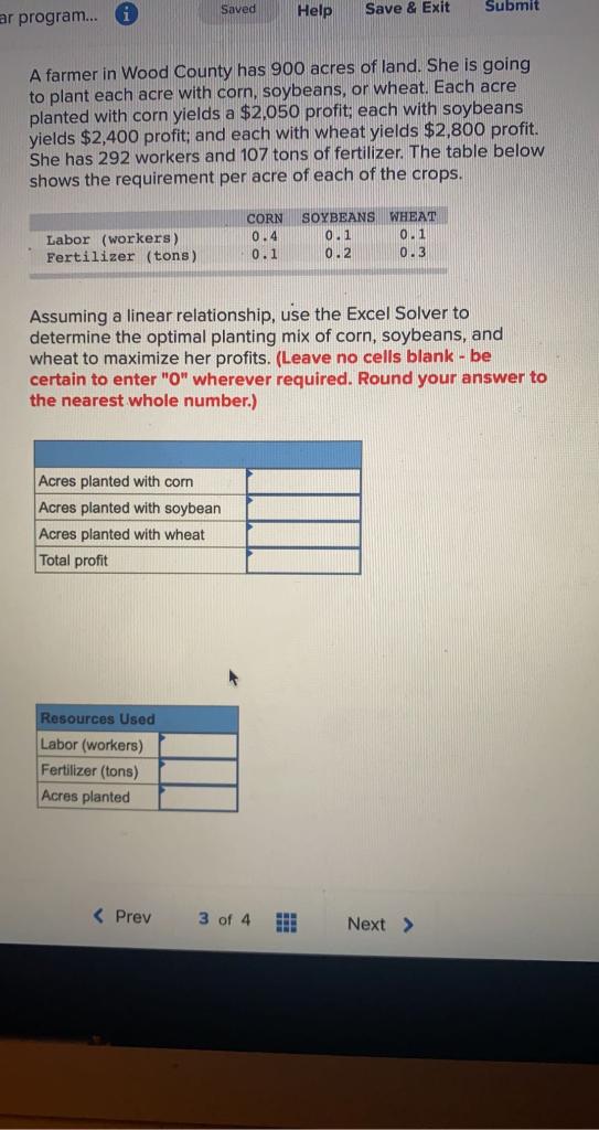 i Saved ar program... Help Submit Save & Exit A