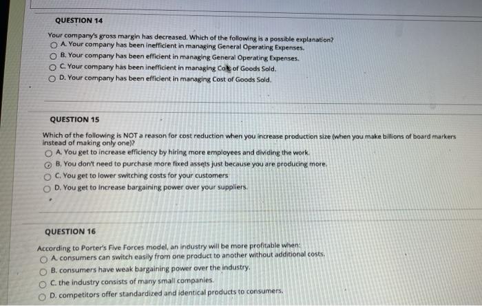 QUESTION 11 In order to identify substitutes, you