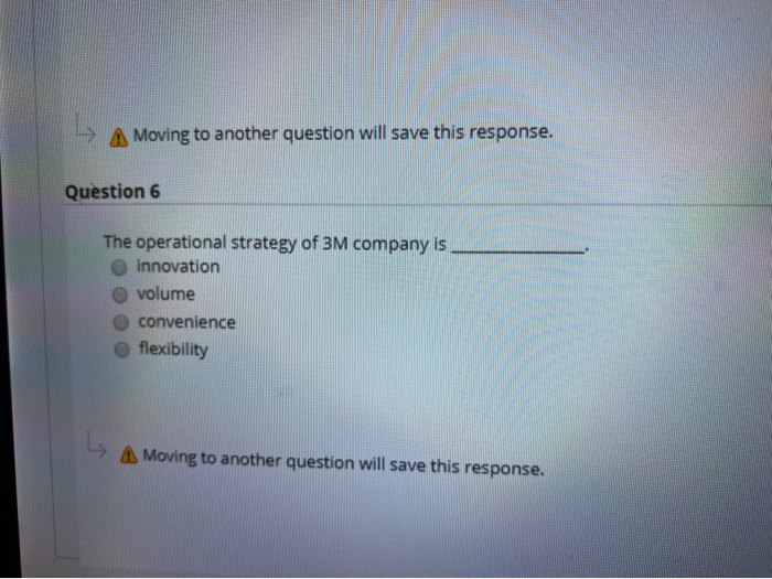 Moving to another question will save this