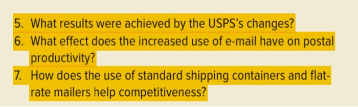 Questions 1. Why is it important for the USPS to