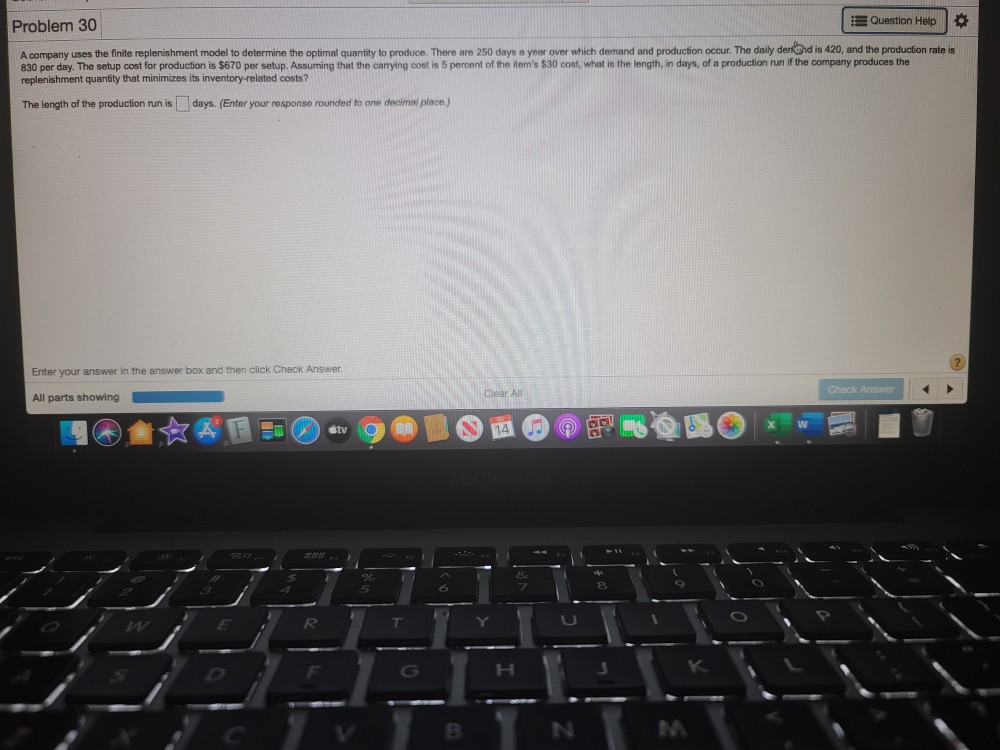 Problem 30 Question Help O A company uses the