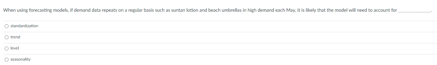 When using forecasting models, if demand data