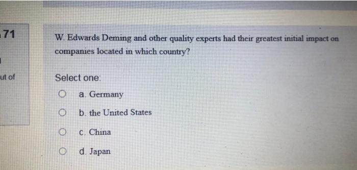 71 W. Edwards Deming and other quality experts