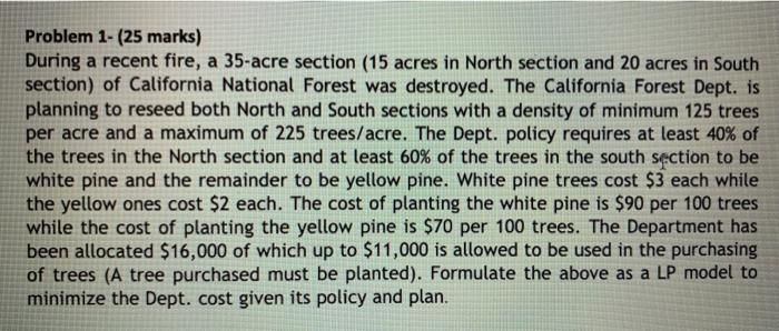 this is operation research Problem 1- (25 marks)