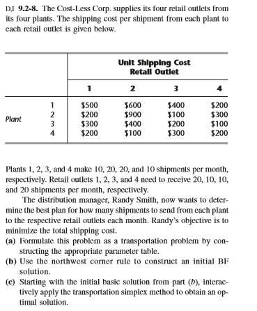 How to solve this D.1 9.2-8. The Cost-Less Corp.