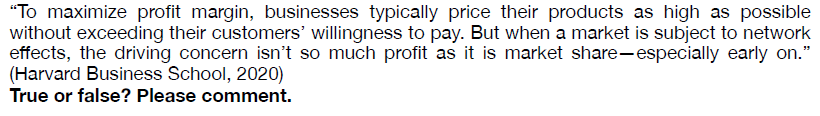 "To maximize profit margin, businesses typically