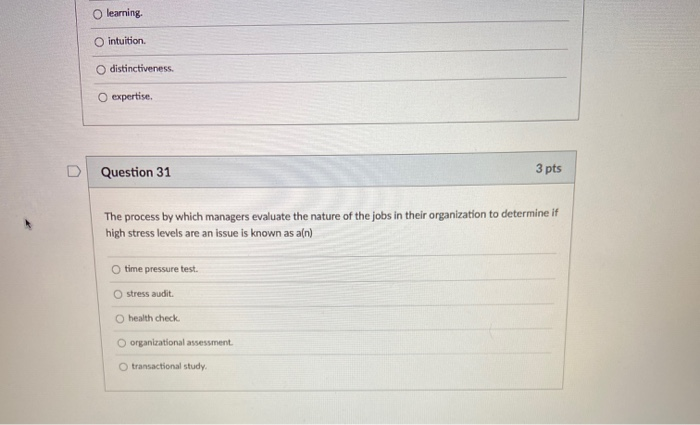 O learning. intuition distinctiveness expertise