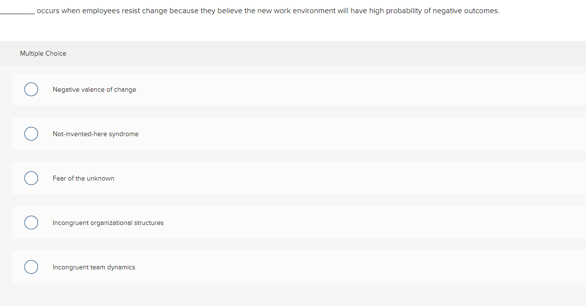 occurs when employees resist change because they