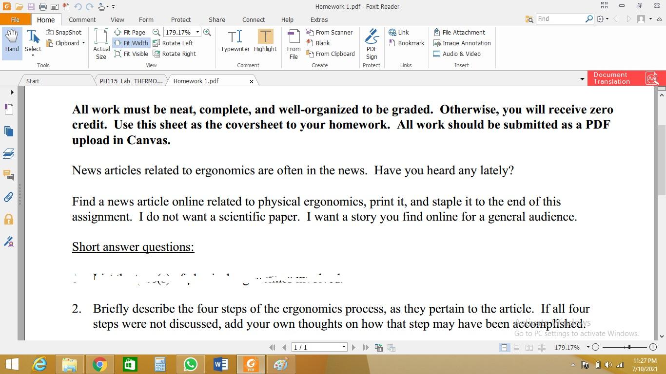G Homework 1.pdf - Foxit Reader 0 a X Share