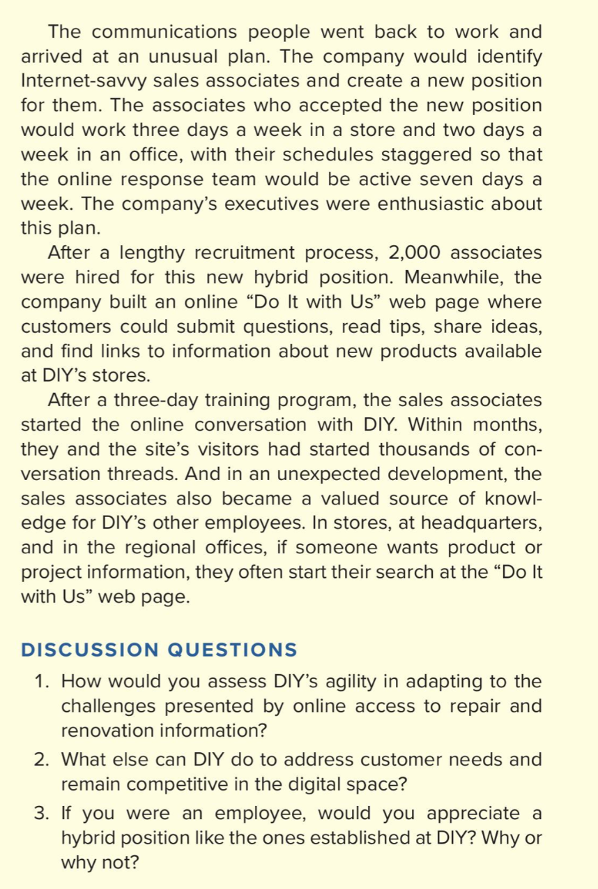 Please help me answer these questions to the case