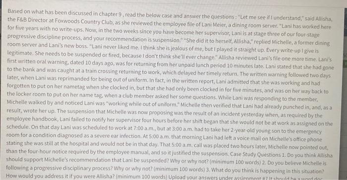 Based on what has been discussed in chapter 9,